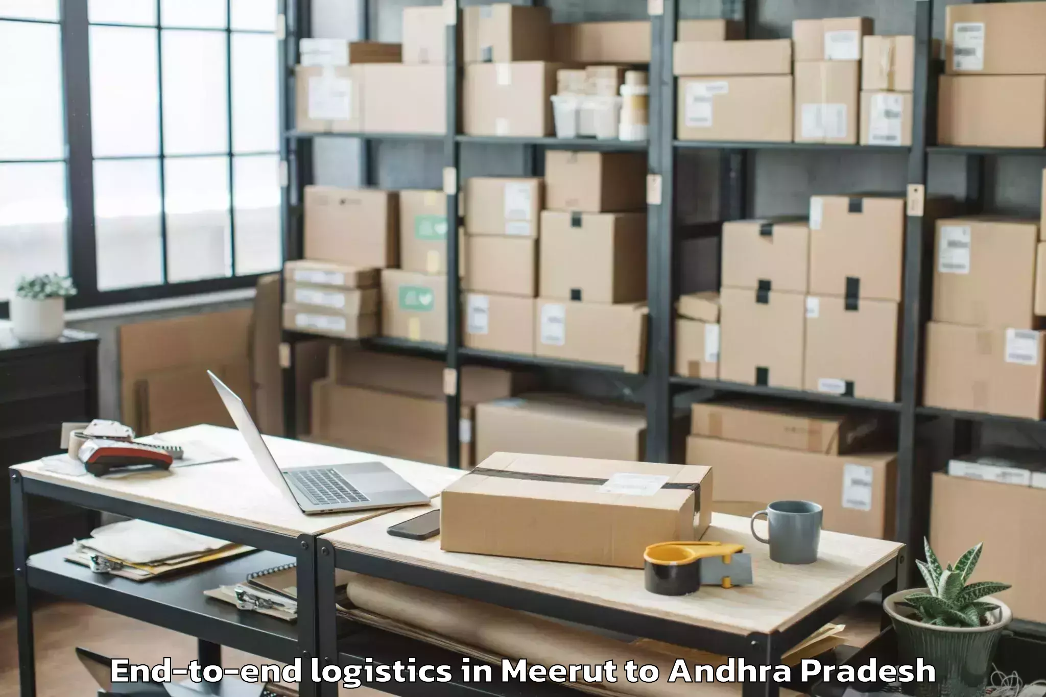 Book Meerut to Ongole End To End Logistics Online